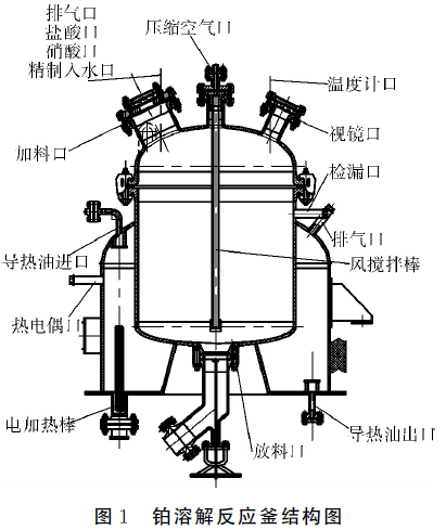 圖1 鉑溶解反應釜結構圖